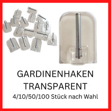 Gardinenhaken transparent selbstklebend f. Gardinenstangen Vitragestangen