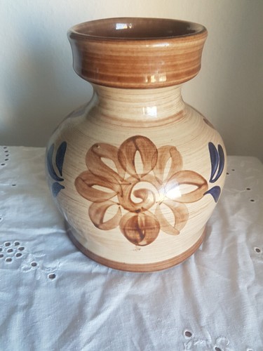 Vase steingut blumendekor - vase,