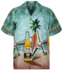 KY`S Original Hawaiian Shirt, Hawaiihemd, Bier, CORONA, Grün S-8XL