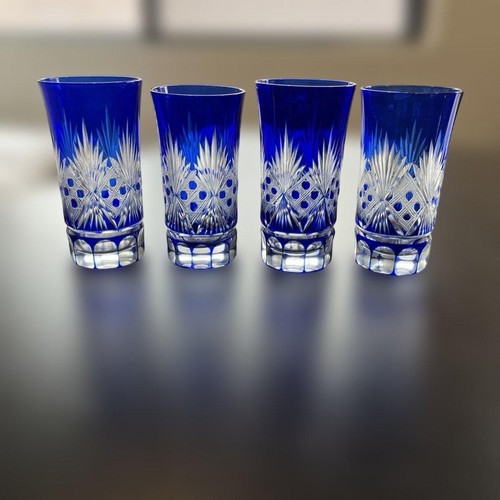 Edo kiriko kobaltblau gläser - kiriko,