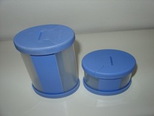 2 Tlg. TUPPERWARE Set Orient-Express Gewürz-Behälter Blau - 275ml + 125ml - RAR