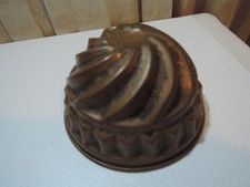 kleine Kupfer Gugelhupf Kuchen / Pudding Backform  vintage Ø 12cm; H ca. 7 cm