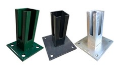 Fussplatte L-Winkel Dübelplatte Bodenplatte Montagefuss Doppelstabzaun Adapter