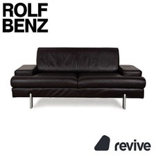 Rolf Benz AK 644 Leder Zweisitzer Violett Aubergine Sofa Couch