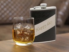 Flachmann Lederoptik-Textur