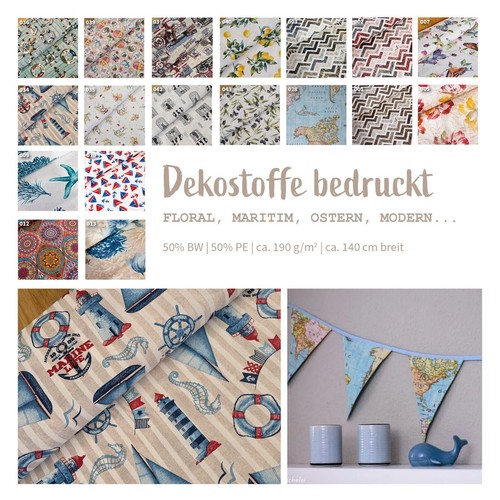Dekostoffe sommer meterware - dekostoffe,