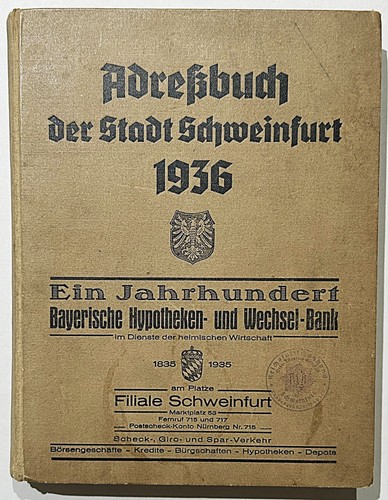 Schweinfurt einwohnerbuch - schweinfurt,