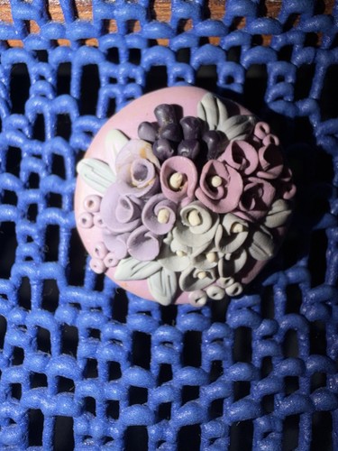 Vintage fimo kunst brosche - kunst,