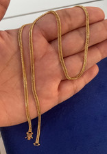 Echte 18k Saudi Dubai Gold Japan Stil Kette Halskette Dreifachverschluss 2,96 Gramm 18"