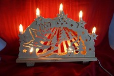 Schwibbogen, Lichterbogen, aus Holz,Haus im Wald 45 cm x 27,5 cm