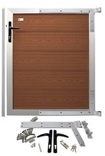 WPC 2.Wahl Tür Gartentür Zauntor Gartentor Redwood braun 90x110 cm RESTPOSTEN
