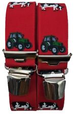 No.1 breite Hosenträger,Landwirtschaftliche Motive,4 extra starke Klips,Traktor
