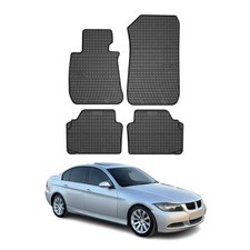 OMAC Gummi Fußmatten für BMW 3er Limo Touring Coupe E90 E91 E92 04-13 Schwarz 4x