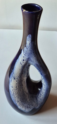 Vase blau weiss - vase, blau/weiss,