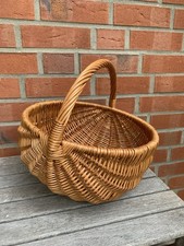 Weidenkorb, Einkaufskorb Autokorb Aufbewahrung Korb mit Henkel Rund
