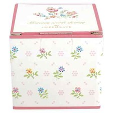 GreenGate Geschenkbox  Karton klein 'Columbine' white Blumen Vintage Landhaus