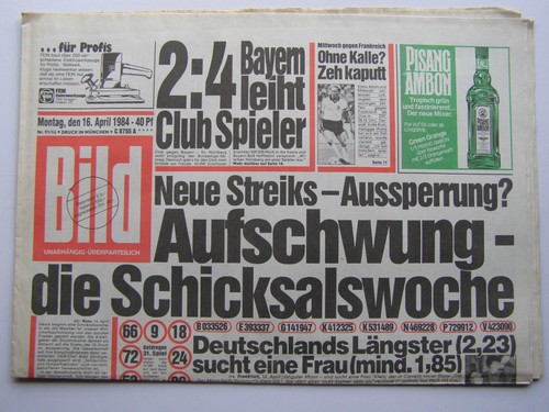 Bild zeitung 1984 - bild,