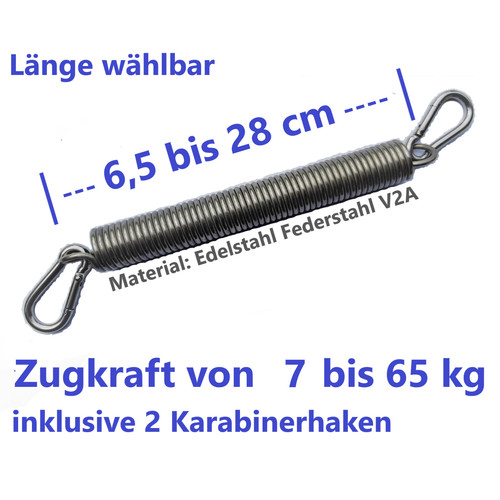 Edelstahl zugfeder incl 2 - zugfeder,