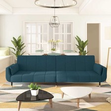 Schlafsofa 2-Sitzer mit 2 Kissen Sofa Couch Sofabett Schlafcouch Samt vidaXL