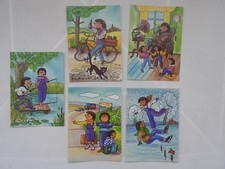 5 Postkarten DDR Mecki / Igel