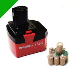 Zellentausch für Original  Metabo   Akku 12 V -2,5 Ah  NiCd  Sanyo  -- 25472000