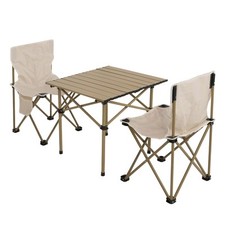 B-Ware Campingset MCW-N50, Tisch 2x Stuhl Klappstuhl faltbar, Metall, weiß