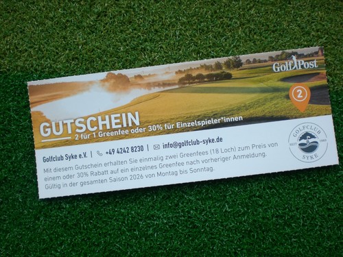 Golf greenfee gutschein 2026 - golf,