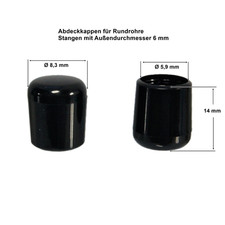 Abdeckkappen für rundrohre - für,