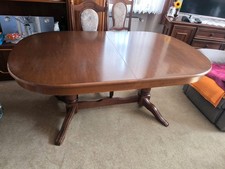 Kulissentisch 160x94cm,4 Einlegeplatten,ausziehbar bis 360cm,Nussbaum,gebraucht