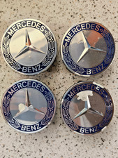 Original Mercedes-Benz Radkappen 4St. - Silber/Dunkelblau (A1714000025)Gebraucht