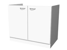 Spülenunterschrank ohne Arbeitsplatte - 100 cm breit - Weiß – Witus