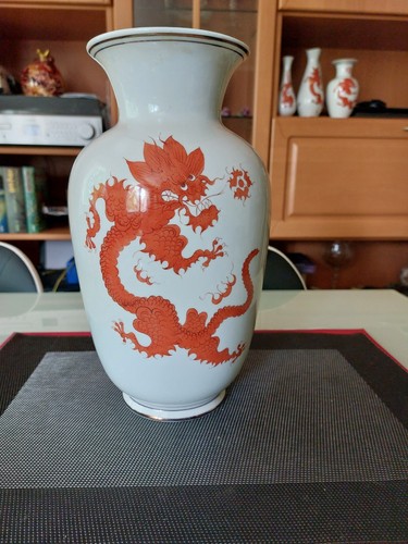 Vintage vase porzelan roter - ,