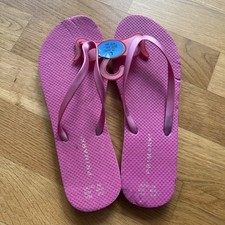 Damen Sandalen Gr. 40/42 Pantoletten Flip Flops Flach Zehentrenner Pink Primark