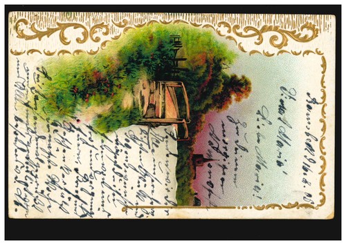 Prägekarte landschaftsbild - prägekarte,