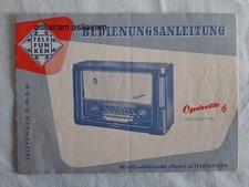 Bedienungsanleitung  für Röhrenradio Telefunken Operette 6 - guter Zustand.