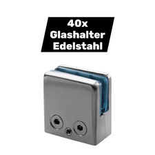 Glashalter Edelstahl Glasklemme Halterung Glasbefestigung 45x45 mm 40 STÜCK