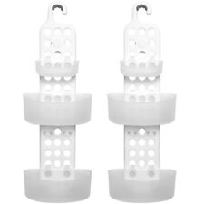 2er Set Duschablage Verstellbar Kunststoff Duschkorb Badablage zum Hängen Weiß