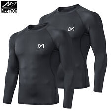 2er Herren Kompressionsshirt Funktionsshirt Laufshirt Top langarm Fitness Sport