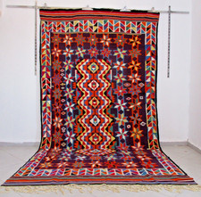 Vintage Marokkanischer Azilal Alter Kelim Teppich Geometrisch Vorleger...