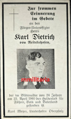 Sterbebild wwii unteroffizier - wwii,