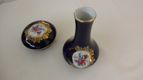 Porzellan deckeldose und - porzellan, vase