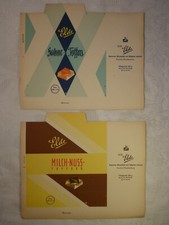 2x altes Papier alte Verpackung VEB Elde Parchim DDR Toffees Schokolade Süßwaren