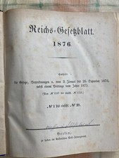 Reichsgesetzblatt 1876 Nr. 1 -