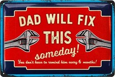 LANOLU Retro Blechschild Dads