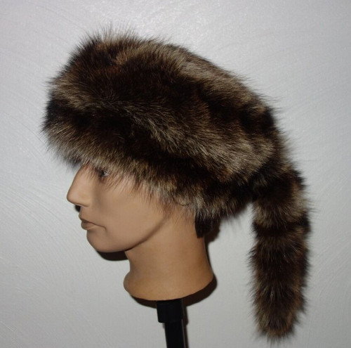 Waschbär pelz wintermütze - waschbär,