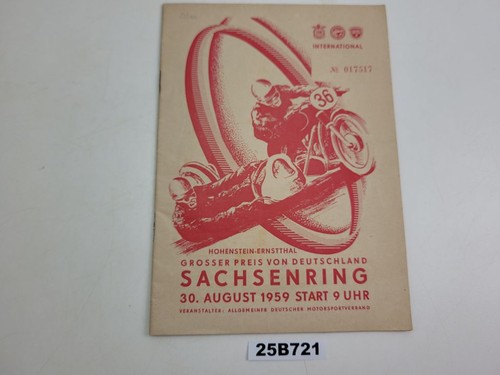Programmheft sachsenring 1959 - programmheft,