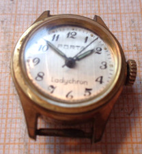 Ältere gebrauchte Handaufzug Armbanduhr Porta Ladychron defekt für Teile  XX3