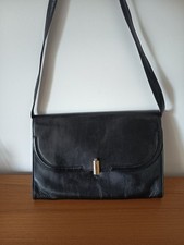 VINTAGE Comtesse Handtasche Schwarzes Leder