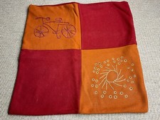 IKEA Design PS Grindtorp Rot Orange Bestickt Wolle Fahrrad Kissen Bezug 50cm