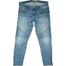 BLUE FIRE 42 Jeans Hose blau Damen 7/8 ankle Strech Biker Skinny mid Zip W32 XL
